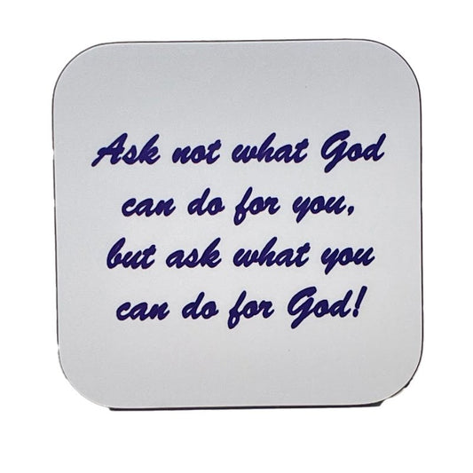 Ask God, One Coaster, Hardboard, Tool to Share Faith! - Christian Coasters