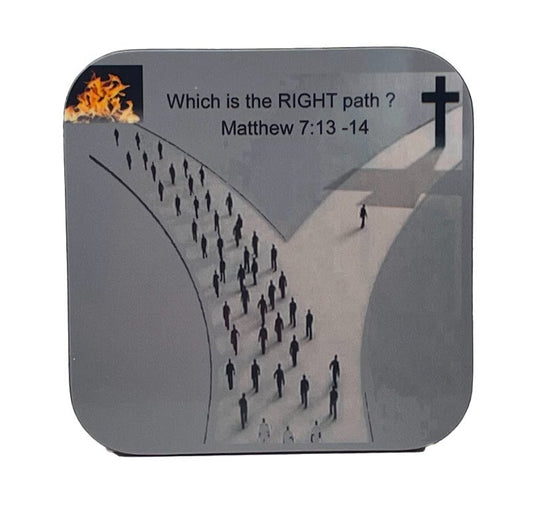 Choose the Right Path, One Coaster, Hardboard, Tool to Share Faith! - Christian Coasters