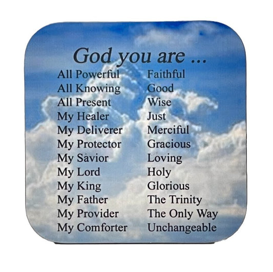 God you are, One Coaster, Hardboard, Tool to Share Faith! - Christian Coasters