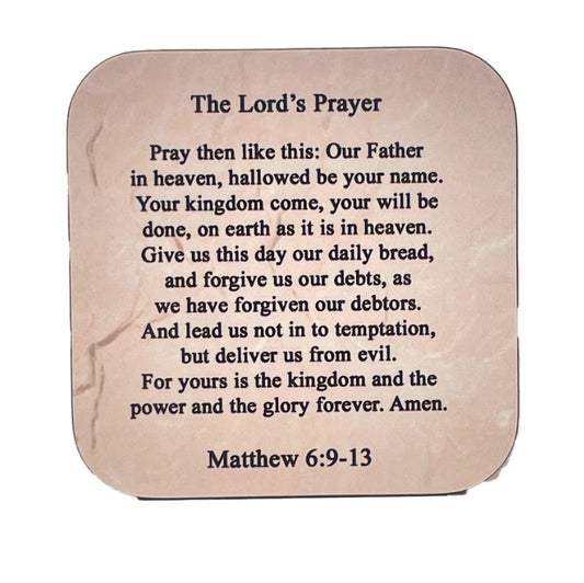 The Lord's Prayer, One Coaster, Hardboard, Tool to Share Faith! - Christian Coasters